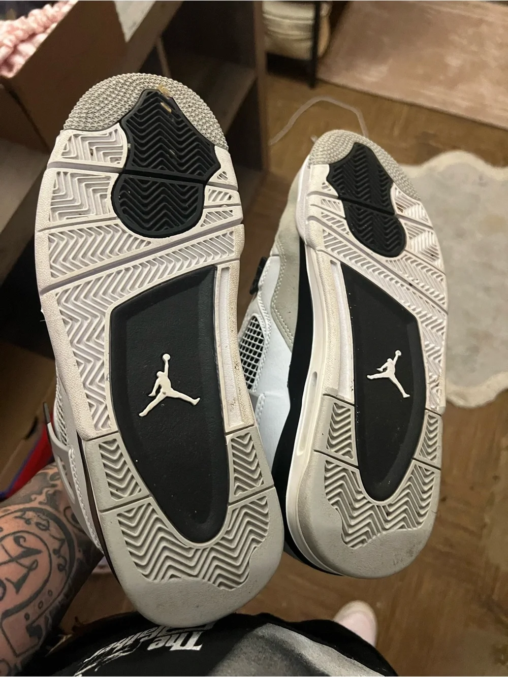 Jordan Men’s Sneakers - White and Black Retro Style